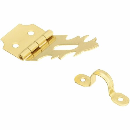 NATIONAL 3/4 In. x 2-3/4 In. Solid Brass Decorative Hasp With Hook N211912